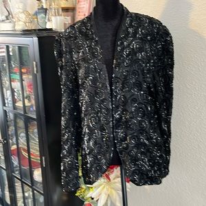 Vintage 1980s beautiful lined beaded and sequin jacket  beautiful shape